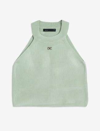 DEAL sage green plain knitted top