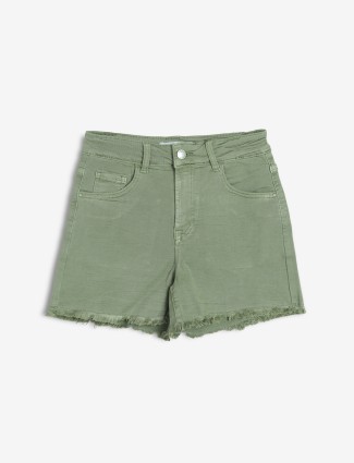 DEAL solid denim olive shorts
