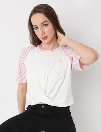 Deal white and purple cotton top