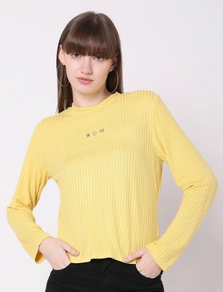 Deal yellow knitted casual top