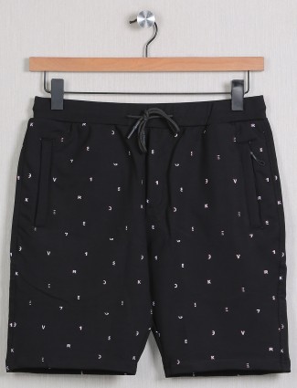 Deepee printed style casual shorts in black shade