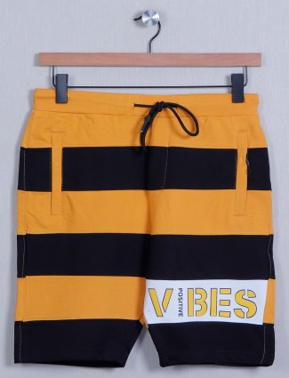 Deepee-tee slimfit stiped short in yellow and black shade