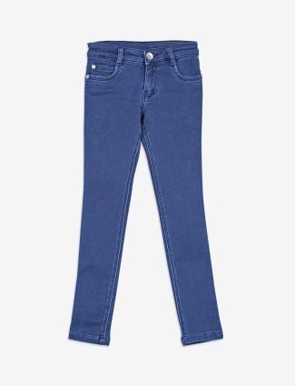 Denim jeans for girls in indigo blue