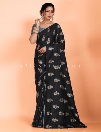 Dola silk festive function saree in black