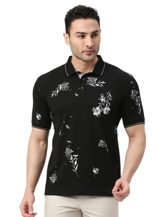 Dragon Hill cotton black printed t shirt