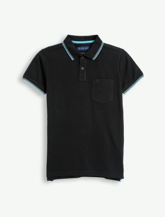 Dragon Hill cotton plain black t shirt