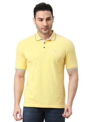 Dragon Hill yellow cotton plain t shirt