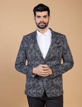 Elegant grey texture blazer