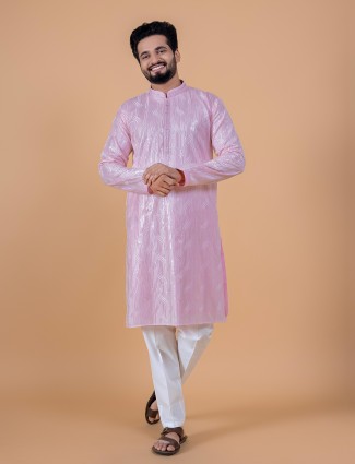 Elegant pink georgette kurta suit
