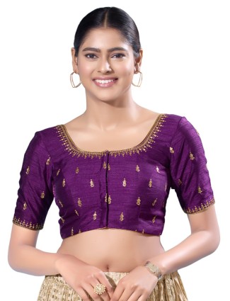 Elegant purple silk blouse