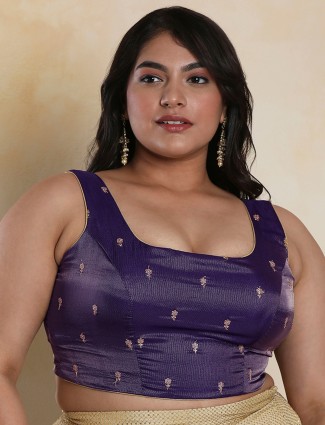 Elegant purple tissue silk blouse