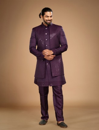 Buy Purple Mens Waistcoat Sets Online G3fashion
