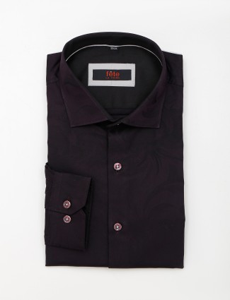 Fete dark purple printed cotton shirt