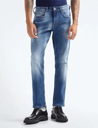 FLYING MACHINE blue slim tapered jeans