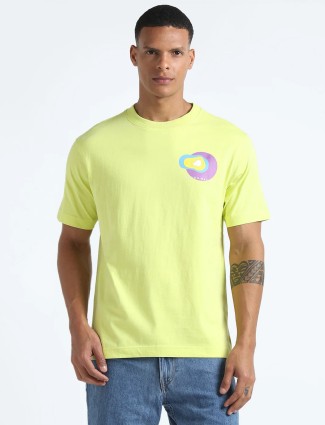 Flying Machine light green half sleeve cotton t-shirt