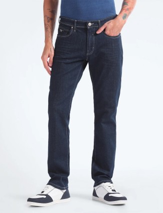 FLYING MACHINE navy  solid jeans