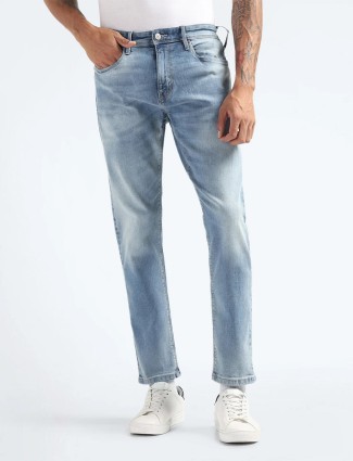 FLYING MACHINE slim tapered fit sky blue jeans