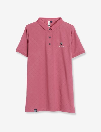 Freeze cotton pink printed t shirt
