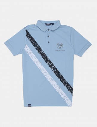 Freeze skyblue printed tshirt for mens