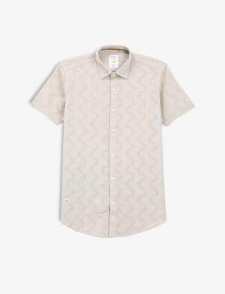 FRIO beige cotton texture shirt