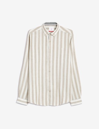 Frio beige stripe cotton shirt