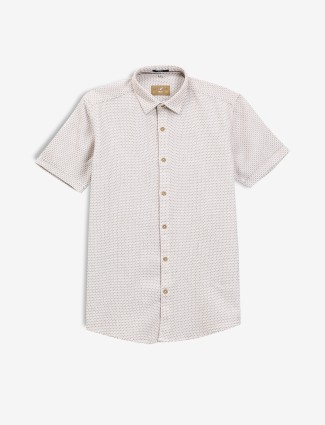 FRIO cream textured cotton shirt