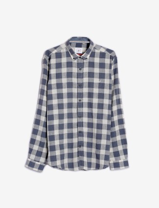 Frio grey checks shirt with full sleeve