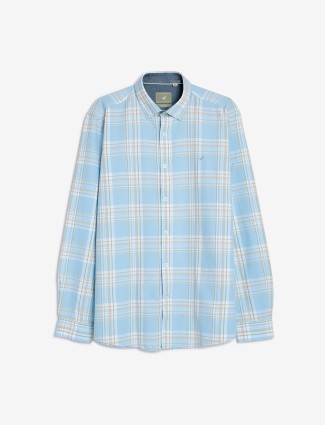Frio sky blue checks cotton shirt
