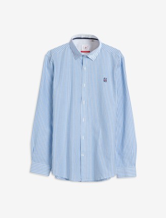Frio sky blue cotton stripe shirt