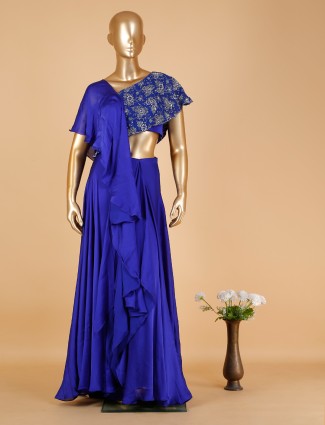 Georgette royal blue designer suit