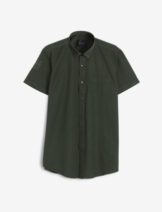 GIANTI black green plain cotton shirt
