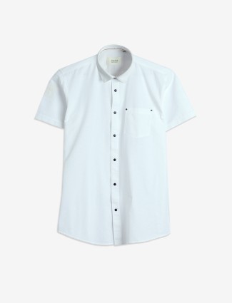 GIANTI cotton plain white shirt