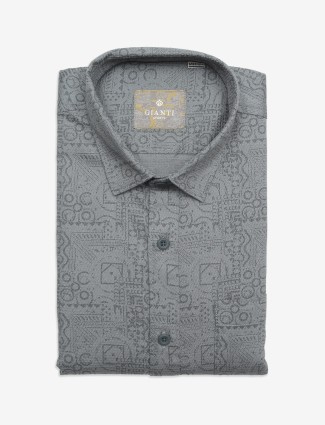 Gianti grey printed half sleeve shirt