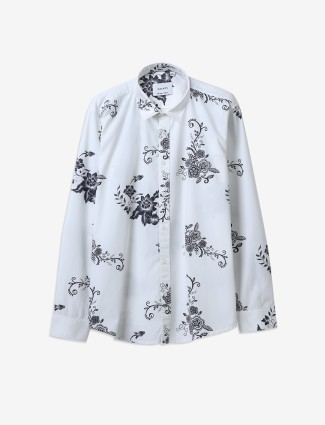 GIANTI white floral printed shirt