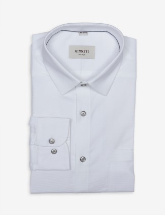 Ginneti plain cotton white shirt