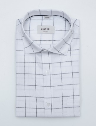 Ginneti white checked cotton shirt