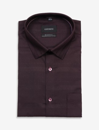 GINNETI wine cotton stripe shirt