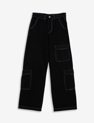 Global Republic black straight jeans