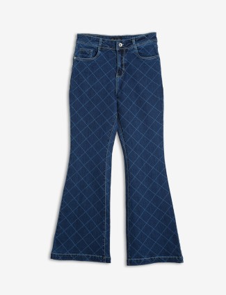 Global Republic blue checks bootcut jeans
