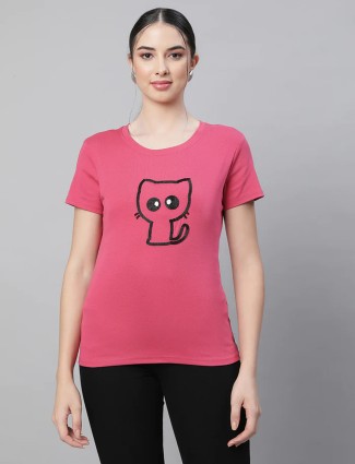 Global Republic dark pink cotton t shirt
