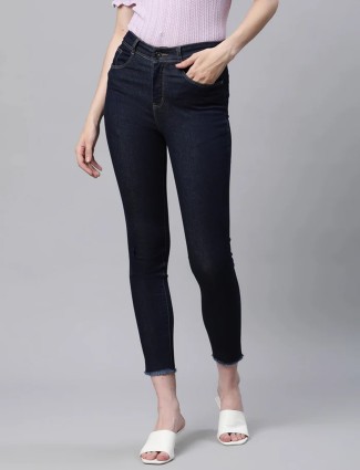Global Republic navy solid skinny fit jeans