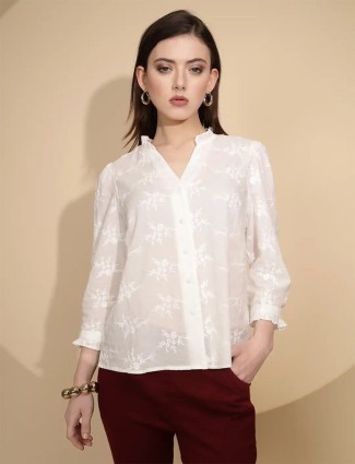 GLOBAL REPUBLIC white embroidery shirt