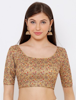 Gold net embroidery blouse