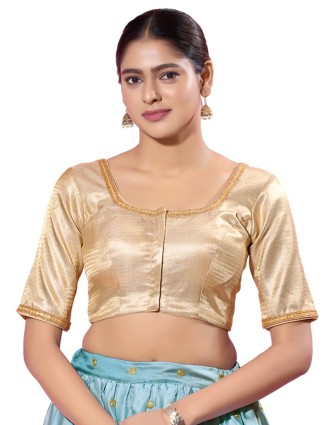 Gold tissue silk blouse