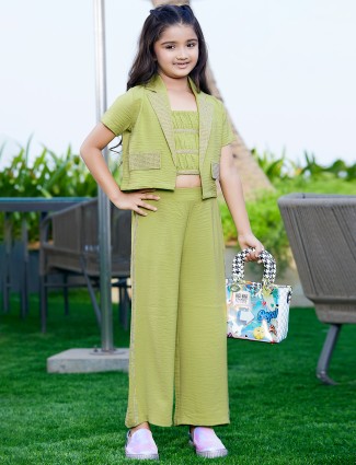 Green cotton jacket style co-ord set