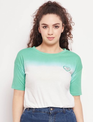 Green ombre style cotton top