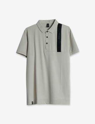 GS78 khaki plain half sleeve t shirt
