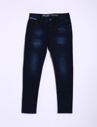 GS78 washed slim fit jeans in navy