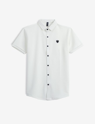 GS78 white plain cotton shirt