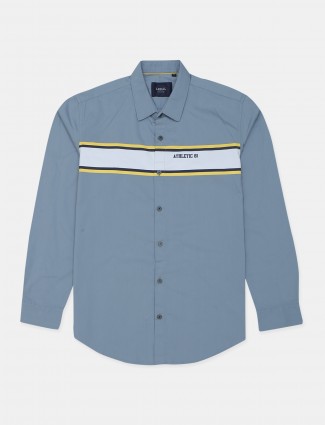 I-Real casual wear solid blue shirt for mens